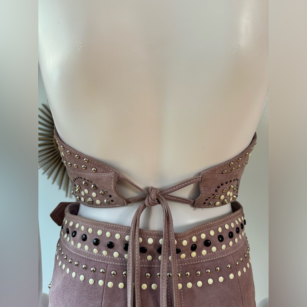Nasty Gal - Lilac Sisters of the Moon Studded Suede Skirt & Top Set - Picture 15 of 17